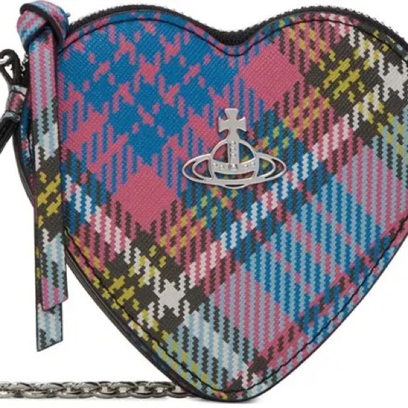 VIVIENNE WESTWOOD Pink & Blue Heart Pouch - Picture 1 of 2